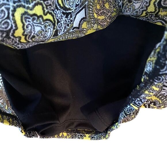 I.N.C. NWT Sz S Black Yellow Paisley Gold Accents 2-Piece Tank Top & Blouse - Picture 6 of 8